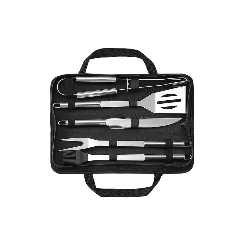 Bbq Grill Tools Set Heavy Duty Stainless Steel Barbecue Pastry Baking Utensils Set Kicthen Cooking Food Accessories Kit With Storage Case Multicolour 38.5 x 5 x 10.5cm