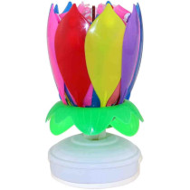 Flower Shaped Rotating Musical Candle 11 x 6cm