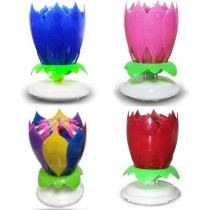 Flower Shaped Rotating Musical Candle 11 x 6cm
