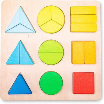 9-Piece Cognitive Geometric Shape Pegged Puzzle 15 x 15cm