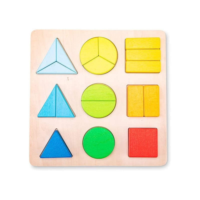 9-Piece Cognitive Geometric Shape Pegged Puzzle 15 x 15cm