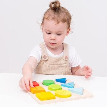 9-Piece Cognitive Geometric Shape Pegged Puzzle 15 x 15cm