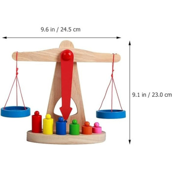 Children Toy Balance Scale With Wooden Weights