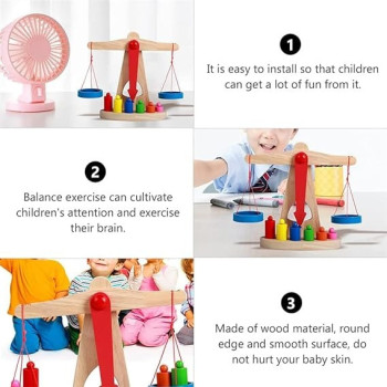 Children Toy Balance Scale With Wooden Weights
