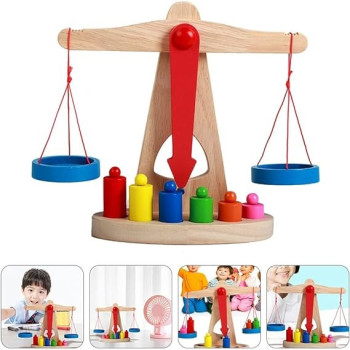 Children Toy Balance Scale With Wooden Weights