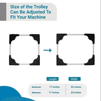 Multi Functional Movable Adjustable Base For Washing Machine-Dryer And Refrigerators 5605251074 Silver Colour