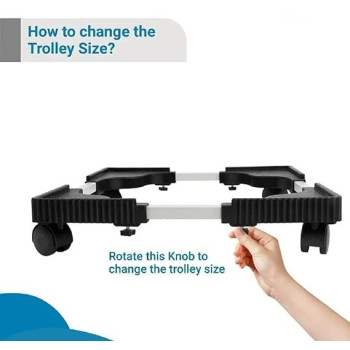 Multi Functional Movable Adjustable Base For Washing Machine-Dryer And Refrigerators 5605251074 Silver Colour