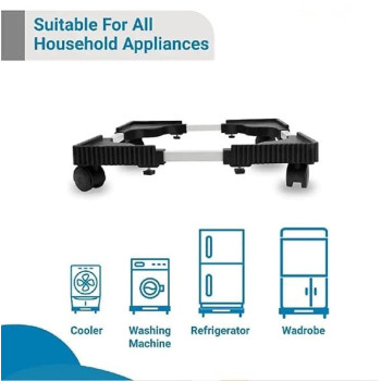 Multi Functional Movable Adjustable Base For Washing Machine-Dryer And Refrigerators 5605251074 Silver Colour