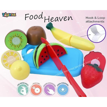 Cytheria 14-Piece Pretend Cut Fruit And Vegetable Slicer Toy Play House Kitchen Set