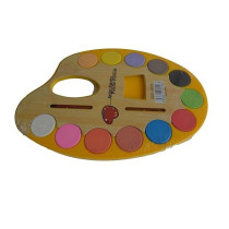 Water Color Palette With Brush Set Yellow/White/Pink