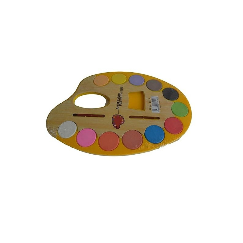Water Color Palette With Brush Set Yellow/White/Pink