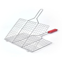 Royalford Foldable Portable Stainless Steel Barbecue Grill Indoor And Outoor Silver/Red 40 x 45 x 74cm