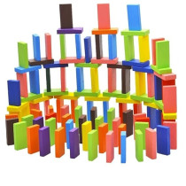 MS75927B1172 Wooden Rainbow Jenga Blocks Domino Educational Toy Gift For Children 4 Years