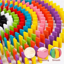 MS75927B1172 Wooden Rainbow Jenga Blocks Domino Educational Toy Gift For Children 4 Years