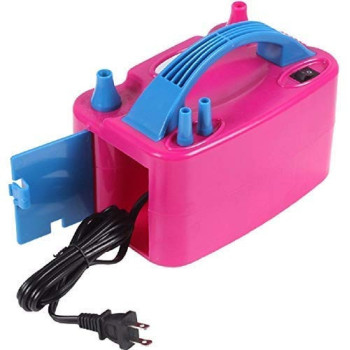 Dual Nozzel Balloon Air Blower Machine With Cable Black/Blue/Pink 20.5 x 16.5Centimeter