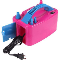 Dual Nozzel Balloon Air Blower Machine With Cable Black/Blue/Pink 20.5 x 16.5Centimeter