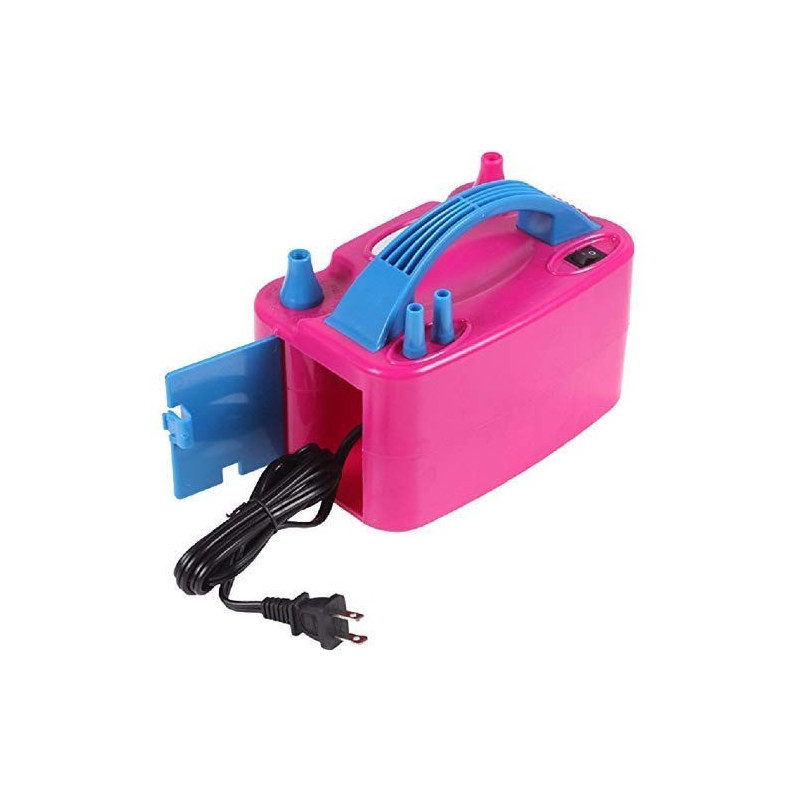 Dual Nozzel Balloon Air Blower Machine With Cable Black/Blue/Pink 20.5 x 16.5Centimeter