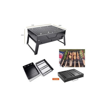 Portable Bbq Charcoal Grill Black 20 x 35 x 27cm