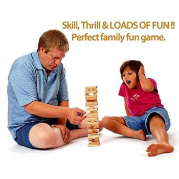 Unique 51-Piece Wooden Tower Building Block Toy