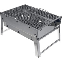 Foldable Portable Grill For Trips And Camping Silver 35 x 27 x 20cm