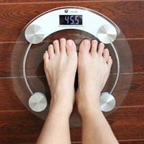 Digital Glass Round Weight Scale Clear