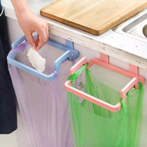 2-Piece Door Back Hanging Trash Storage Holder, White/Blue