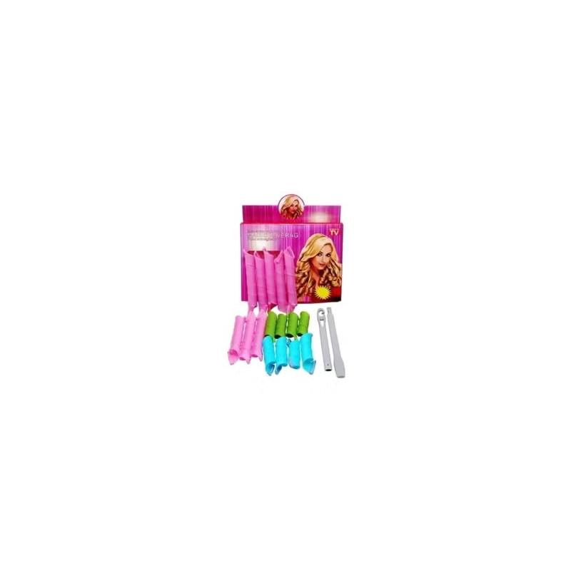 Magic Leverag 18-Piece Hair Curler Set Pink/Blue/Green Colour