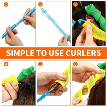 Magic Leverag 18-Piece Hair Curler Set Pink/Blue/Green Colour