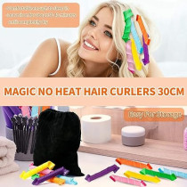 Magic Leverag 18-Piece Hair Curler Set Pink/Blue/Green Colour