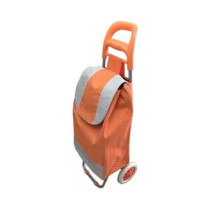 Portable Foldable Trolley Bag Orange/Grey 10Centimeter