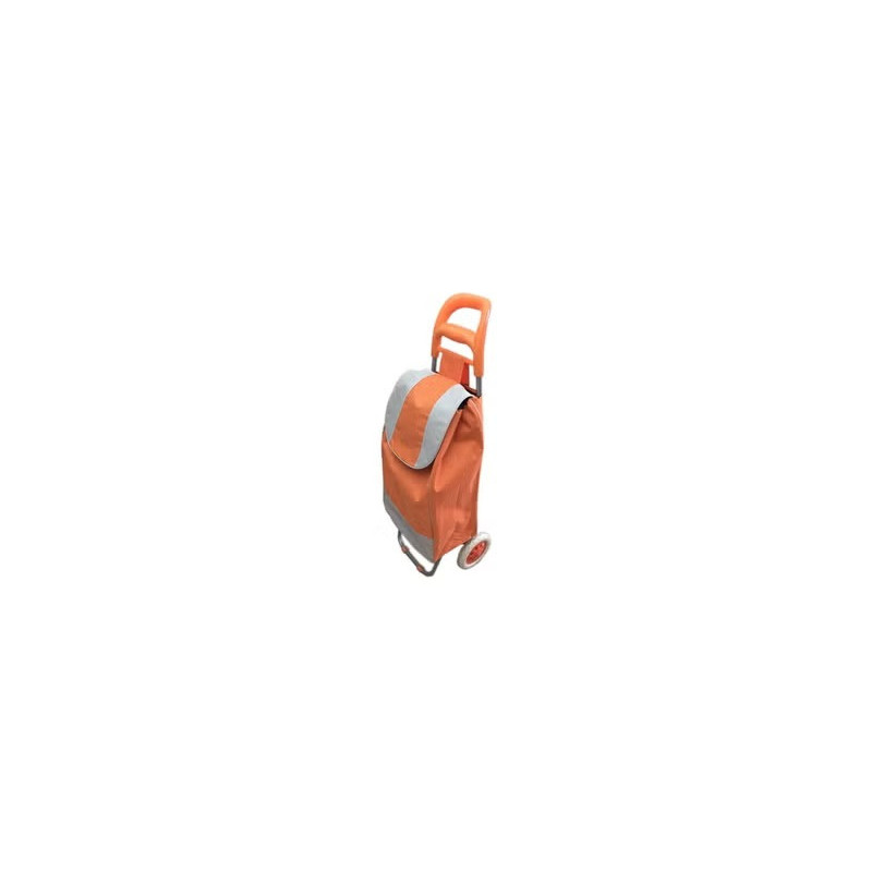 Portable Foldable Trolley Bag Orange/Grey 10Centimeter