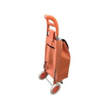 Portable Foldable Trolley Bag Orange/Grey 10Centimeter