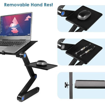 Foldable E-Table With Mouse Pad Black