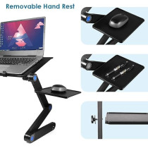 Foldable E-Table With Mouse Pad Black