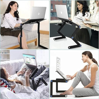 Foldable E-Table With Mouse Pad Black