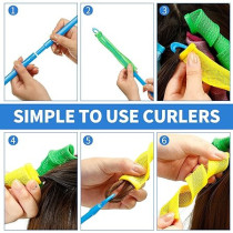 Hair Curler-Spiral curler styling kit-Long Hair Curlers Curl Leverage Rollers Spiral Tool-No Heat Hair Curlers Hair Rollers