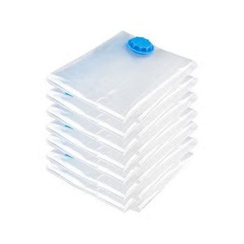 Vacuum Sealed Clothes Bag, Clear/Blue Colour