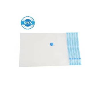 5-Piece Vacuum Storage Bag Clear/Blue, 70 x 90cm