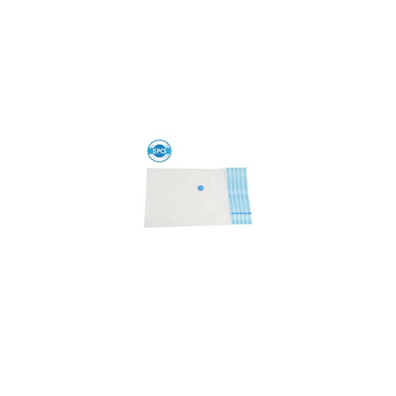 5-Piece Vacuum Storage Bag Clear/Blue, 70 x 90cm