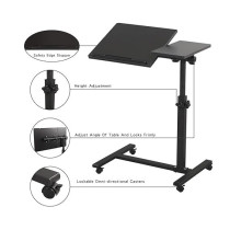 Rolling Laptop Table Black