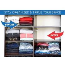 Vacuum Sealed Compressed Organizer White/Blue 70 x 100 Centimeter