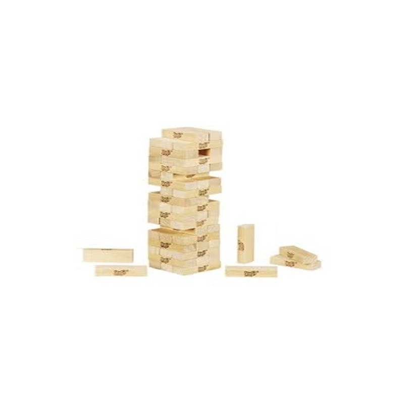 Hasbro 54-Piece Classic Jenga Stacking Block Set 10.5 x 5 Inch