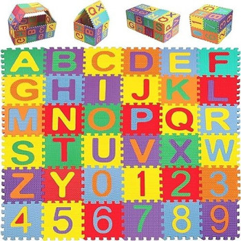 36-Piece Alphabet And Number Puzzle Mat Set-2063-8