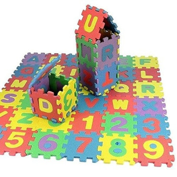36-Piece Alphabet And Number Puzzle Mat Set-2063-8