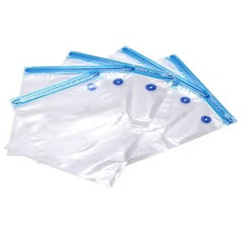5-Piece Reusable Vacuum Sealer Food Saver Bag Set, Clear/Blue, 30 x 34 Cm