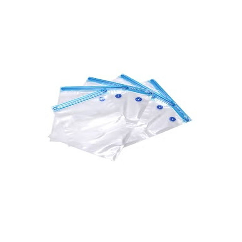 5-Piece Reusable Vacuum Sealer Food Saver Bag Set, Clear/Blue, 30 x 34 Cm