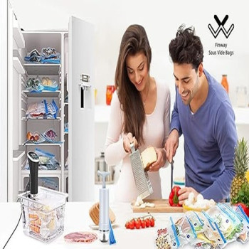 5-Piece Reusable Vacuum Sealer Food Saver Bag Set, Clear/Blue, 30 x 34 Cm