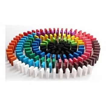 Newcreativetop 120-Piece Wooden Dominos Blocks Set