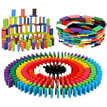 Newcreativetop 120-Piece Wooden Dominos Blocks Set