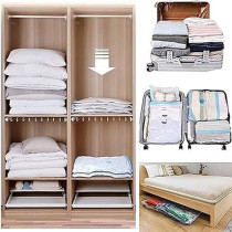 Qings 6-Piece Vacuum Storage Bag Set Clear 70 x 50cm